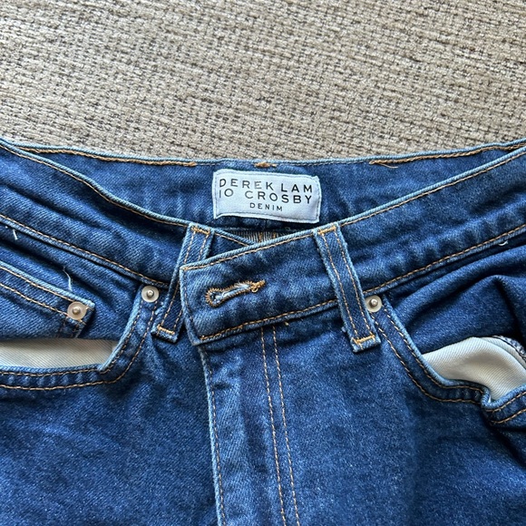 Dark wash 10 Crosby Derek Lam flared crop jeans with frayed hem size 30 - Picture 3 of 4